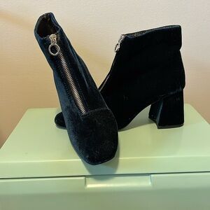 Velvet ankle boots